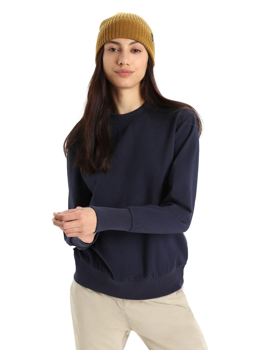 Bluzy Icebreaker Merino Central II Long Sleeve Damskie Granatowe | PL 1330SGLO